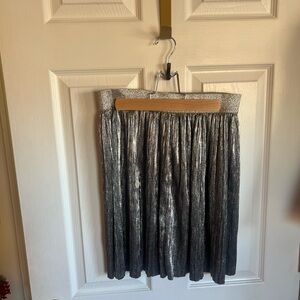 H&M Shiny Silver A-Line Skirt